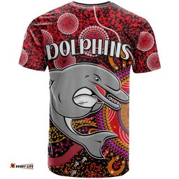 dolphins rugby t shirt aboriginal dots verion