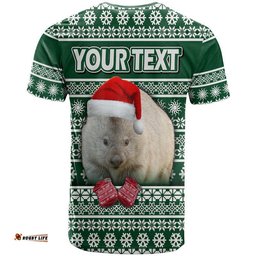 custom personalised australian wombat christmas vibe with aboriginal dot painting style t shirt