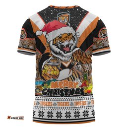 Amazing Aussie Wests Tigers Christmas Custom T-shirt - Tigers Santa Aussie Big Things T-shirt
