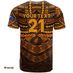 custom wallabies rugby t shirt polynesian and aboriginal special orange version