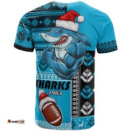 sharks rugby t shirt custom christmas snowflakes sharks mascot t shirt