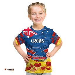 custom personalised adelaide crows football anzac t shirt lest we forget