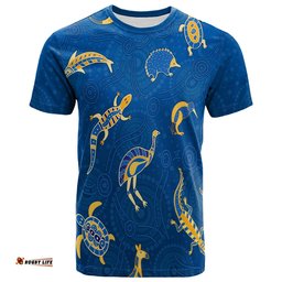custom personalised aboriginal art t shirt animals australia version blue