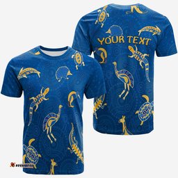 custom personalised aboriginal art t shirt animals australia version blue