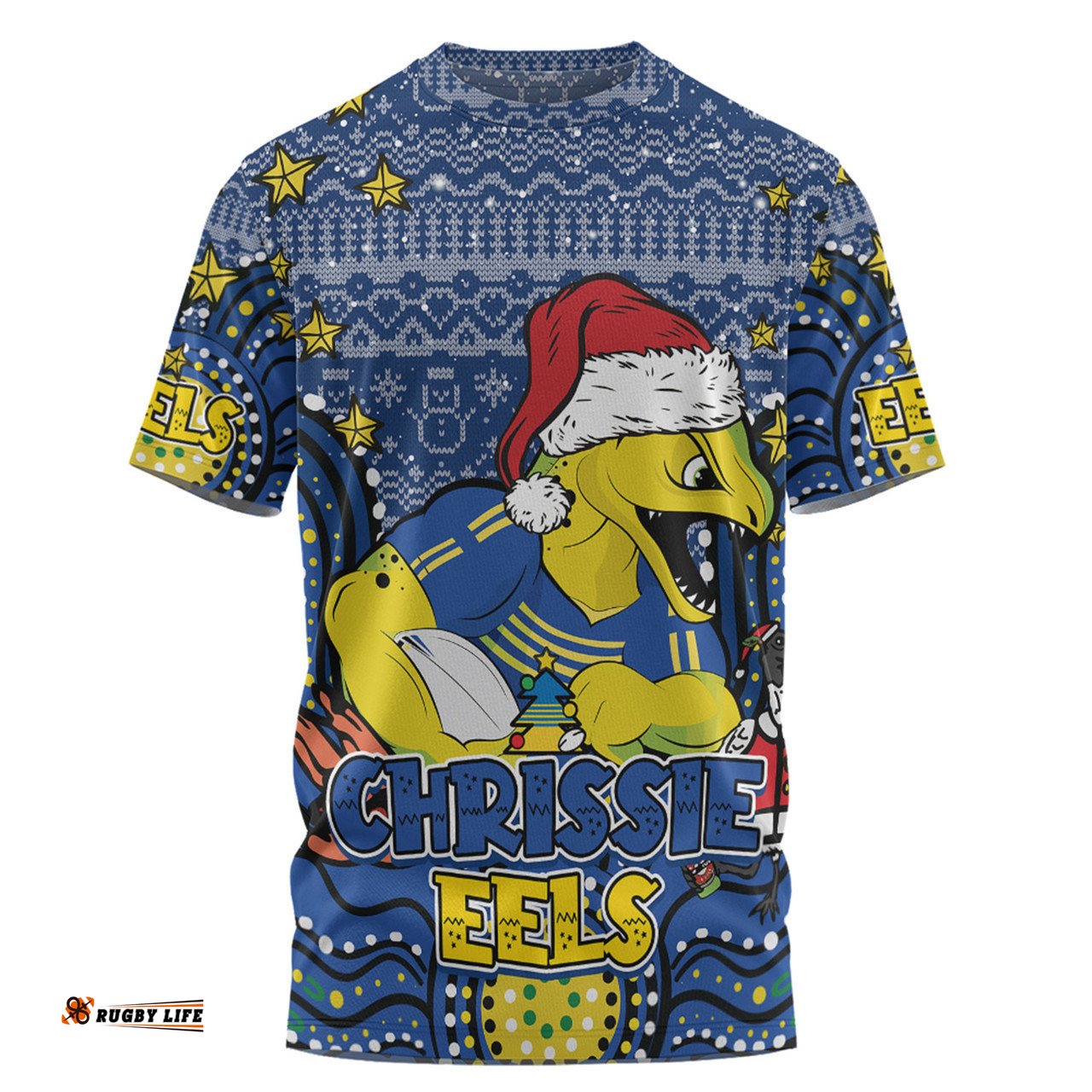 Amazing Aussie Parramatta Eels Christmas Custom T-shirt - Christmas Knit Patterns Vintage Jersey Ugly T-shirt