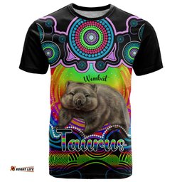personalised australia taurus wombat zodiac t shirt auz astrology aboriginal rainbow