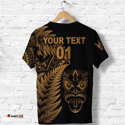custom personalised new zealand haka rugby maori t shirt silver fern vibes gold