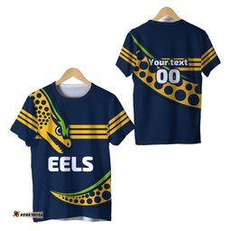 custom personalised eels rugby t shirt line art sport style