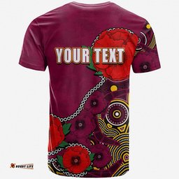 custom personalised anzac day nrl broncos army mix aboriginal t shirt