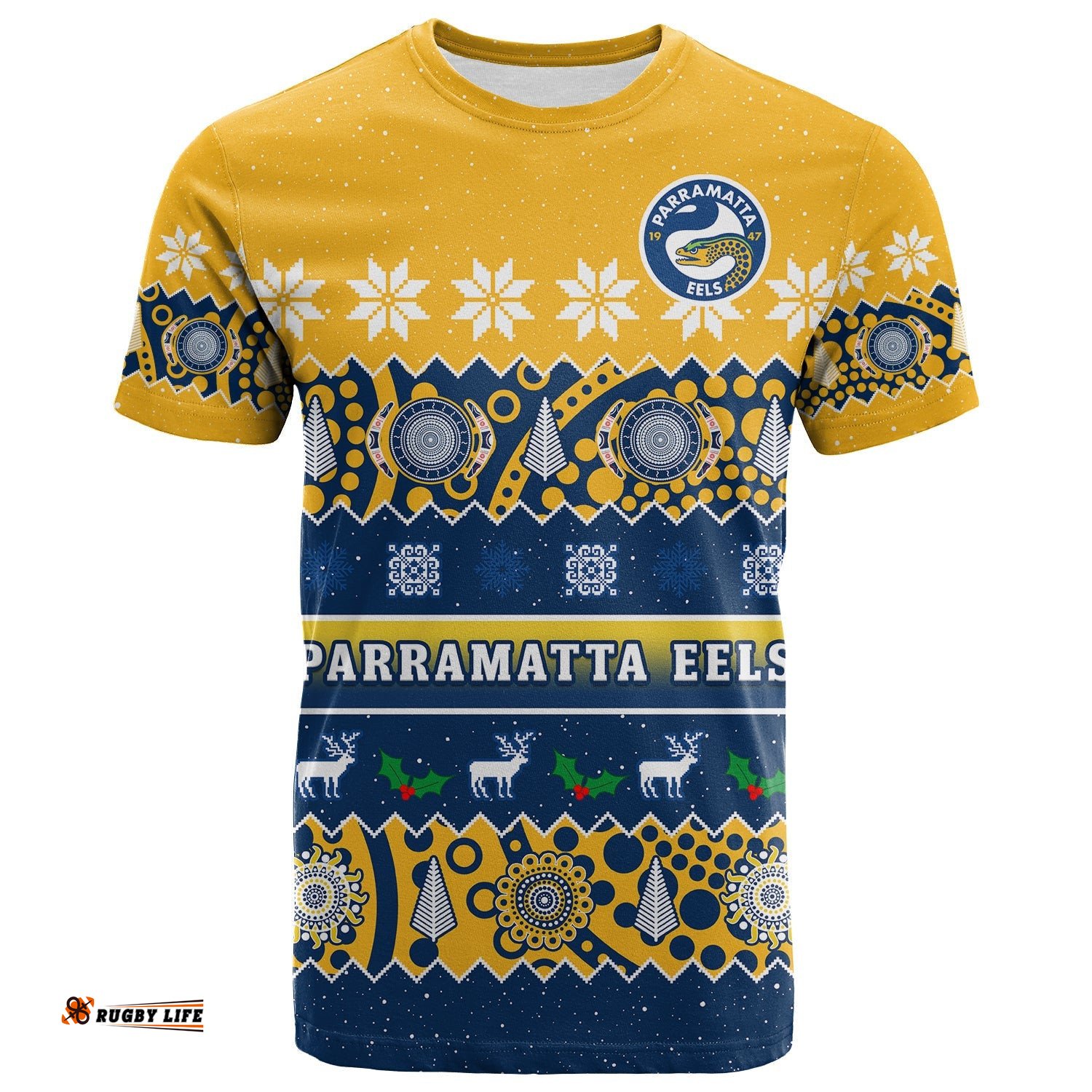 parramatta eels christmas t shirt parra aboriginal art merry xmas