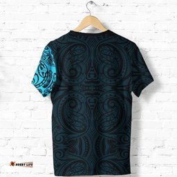 maori warrior tattoo t shirt blue customized