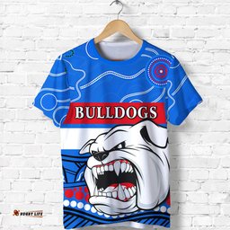 custom personalised bulldogs indigenous t shirt western football custom text and number