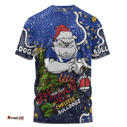 Amazing Aussie Canterbury-Bankstown Bulldogs Christmas Custom T-Shirt - Let's Get Lit Chrisse Pressie T-Shirt