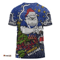 Amazing Aussie Canterbury-Bankstown Bulldogs Christmas Custom T-Shirt - Let's Get Lit Chrisse Pressie T-Shirt