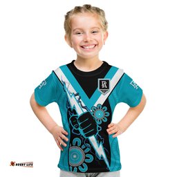port adelaide football t shirt power thunder hand mix aboriginal dynamic