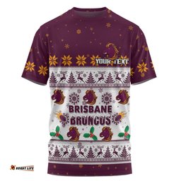 Amazing Aussie Brisbane Broncos Christmas Custom T-shirt - Special Ugly Christmas T-shirt