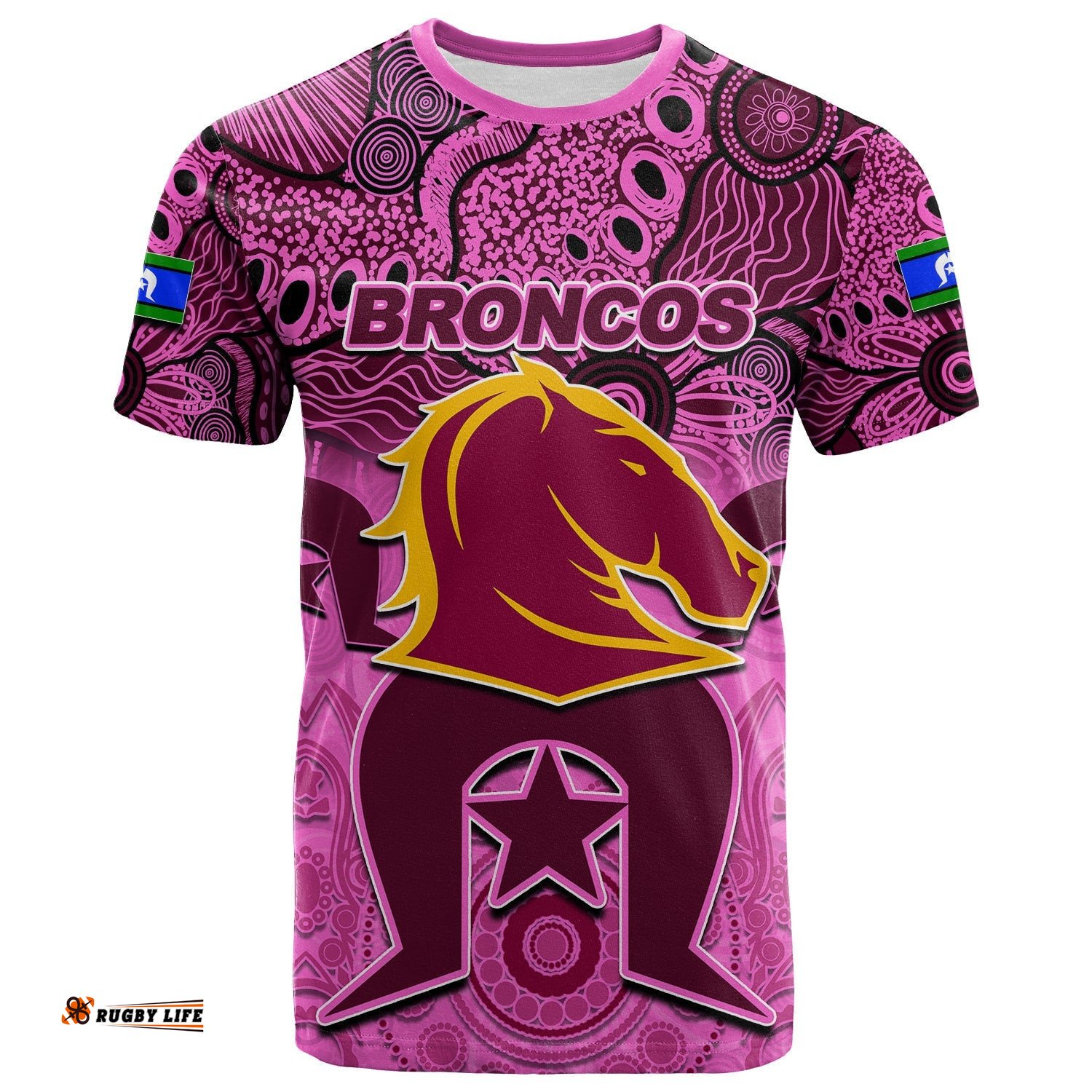 custom personalised broncos torres strait islanders mix aboriginal t shirt pink style
