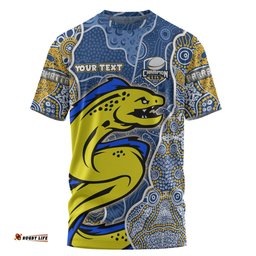 Amazing Aussie Parramatta Eels Grand Final Custom T-shirt - Custom Parramatta Eels With Contemporary Style Of Aboriginal Painting T-shirt