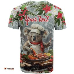 personalised koala chef christmas in july t shirt