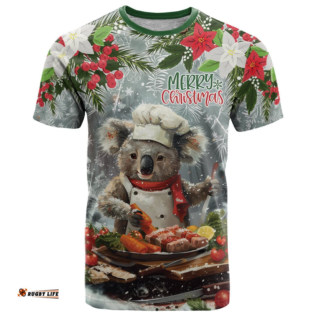 personalised koala chef christmas in july t shirt