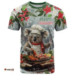 personalised koala chef christmas in july t shirt