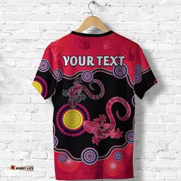 custom personalised aboriginal lizard t shirt attracted australia version red