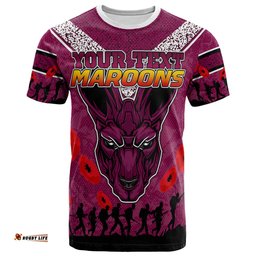 maroons rugby t shirt custom anzac maroons t shirt rlt13