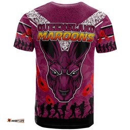 maroons rugby t shirt custom anzac maroons t shirt rlt13