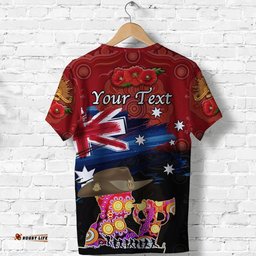 custom personalised australia aboriginal anzac t shirt remembrance vibes red