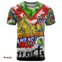 personalised eels anzac day t shirt aboriginal rising sun dt02