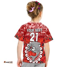 custom personalised dolphins rugby anzac t shirt camouflage poppy