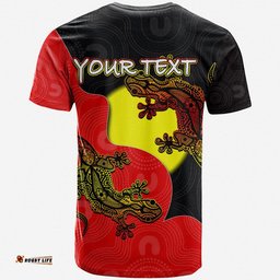custom personalised aboriginal flag mix lizard t shirt