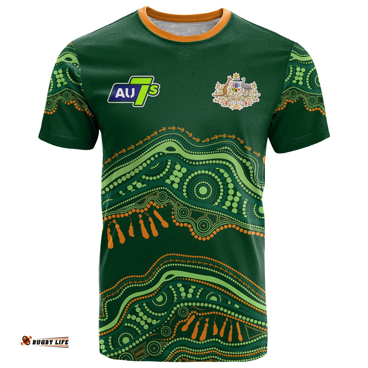 custom text and number aussie sevens rugby aboriginal art t shirt