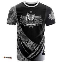 t shirt australia coat of arms aboriginal patterns