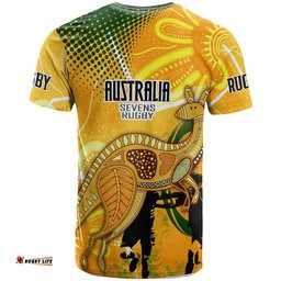 australia national rugby sevens team t shirt custom autralia 7s team rugby championship with aboriginal player and number t shirt