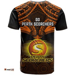 perth scorchers cricket t shirt 2023 unique indigenous art mix polynesian pattern
