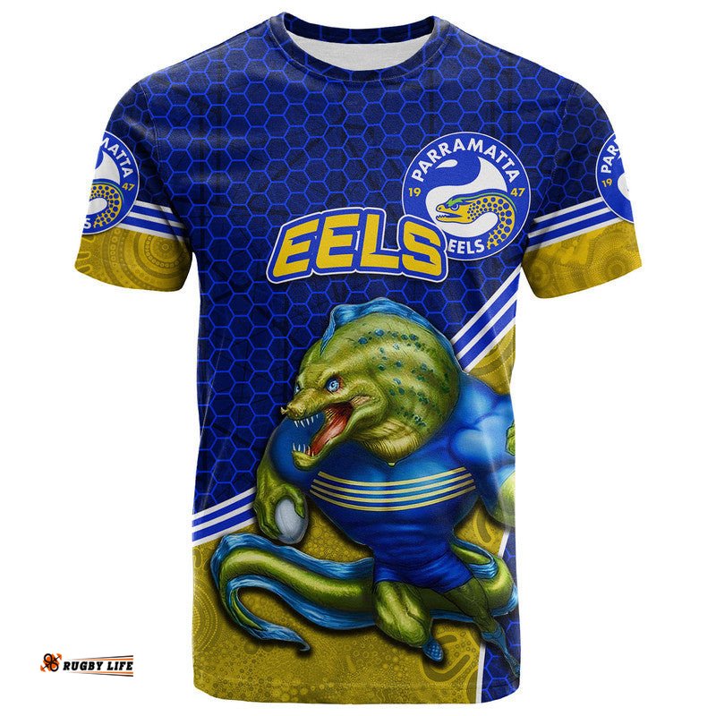 custom personalised eels rugby t shirt mix aboriginal simple