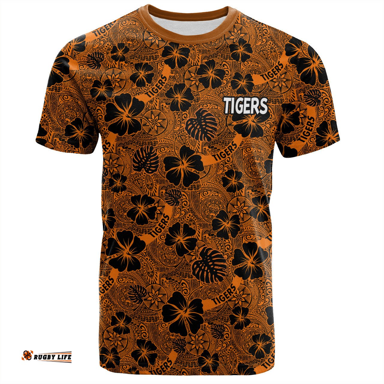 Amazing Aussie Wests Tigers T-Shirt - Scream With Tropical Patterns