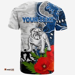 custom personalisedbulldogs anzac day aboriginal mix army patterns t shirt
