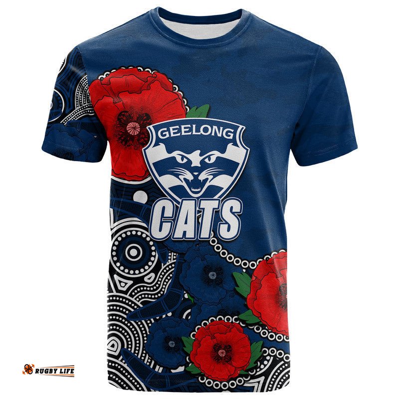 custom personalised anzac day afl cats army mix aboriginal t shirt