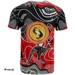 aboriginal flag style dot art and abstract kangaroo t shirt ts04