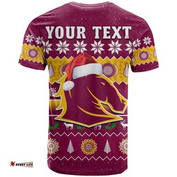 custom personalised broncos christmas t shirt brisbane aboriginal art merry xmas
