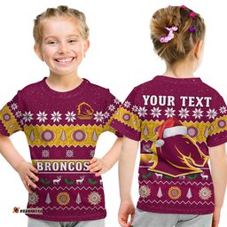 custom personalised broncos christmas t shirt brisbane aboriginal art merry xmas