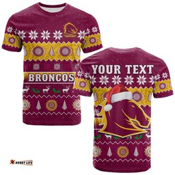 custom personalised broncos christmas t shirt brisbane aboriginal art merry xmas