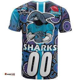 sharks rugby t shirt custom sharks rugby ball aboriginal indigenous sport style t shirt