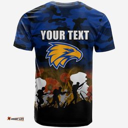 custom personalised afl anzac day t shirt eagles army style