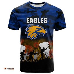 custom personalised afl anzac day t shirt eagles army style