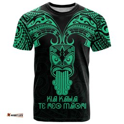 personalised new zealand te reo maori t shirt kia kaha maori language week green style