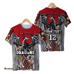 custom personalised dragons t shirt st. george aboriginal sport style