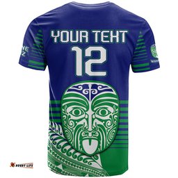 custom warriors new zealand rugby t shirt maori face ta moko simple style